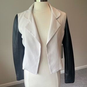 Line & Dot Black and White Cropped Blazer